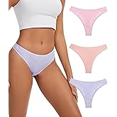 Bobelle Wear Merino Wool Thongs For Women V-waisted Wooly Thong Panties Breathable Ladies Bikini Underwear 3 Pack
