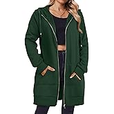 Zeagoo Women's Zip Up Hoodies Long Tunic Sweatshirts Oversized Fleece Casual Long Sleeve 2026 Fall Hoodie Jacket Coat