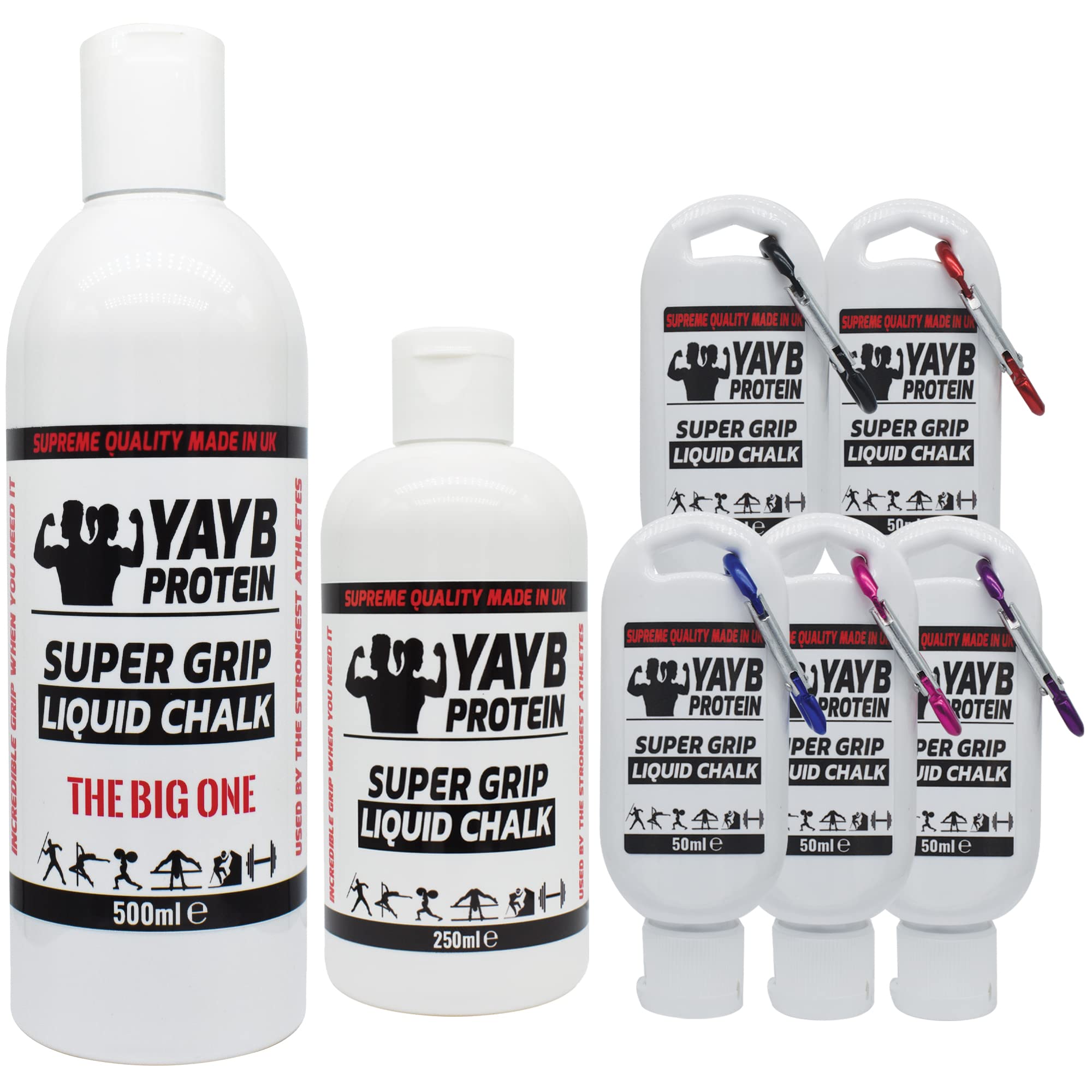 LIQUID CHALK | 3 SIZES | YAYB Super Grip White Label | PREMIUM GRIP | Weightlifting, Rock Climbing, Bouldering, Gymnastics, Pole, strongman, yoga (1x 500ml)