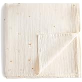 mushie Muslin Baby Swaddle Blanket | 100% Organic Cotton (Sun)