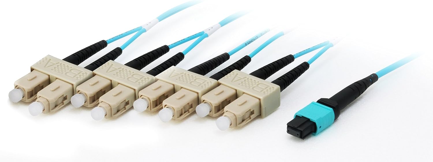 Equip Trunk Fibre-Optic Patch Cable MTP/SC 50/125mμ 10.00 m Multimode OM4 M/M Turquoise Polybag, Cyan, 10,00 Meter