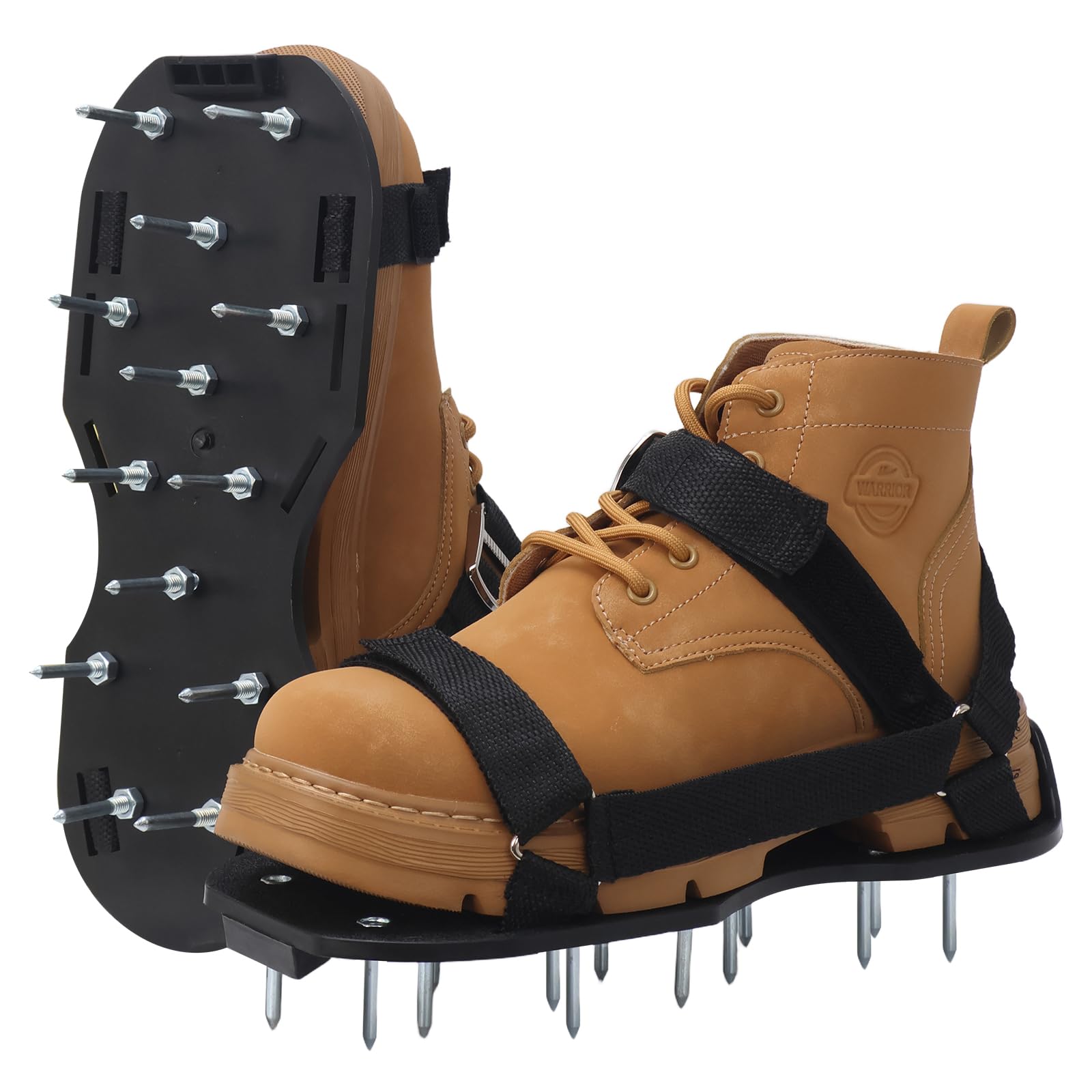 Photo 1 of Lawn Aerator Shoes with Spikes, Heavy Duty Sandals with Hook & Loop Straps Spiked Lawn Aerator Shoes Heavy Duty Sandals with Hook & Loop Straps, One Size Fits Most Patio & Garden (3 Strap)