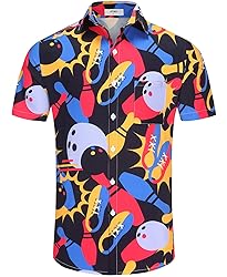 KYKU Mens Bowling Shirts 1950s Hawaiian Shirt