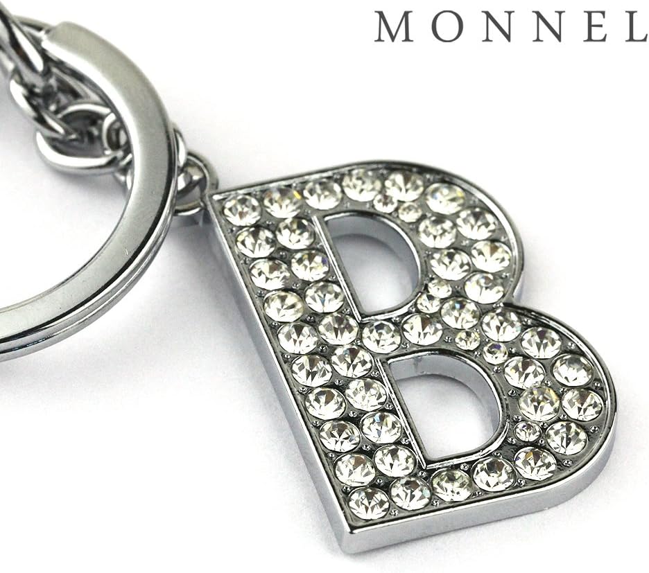 Z285 Bling Crystal Alphabet Initial DIY Letter B Keychain Key Ring for Pet Dog Cat Collar