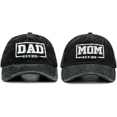 Wodeal Funny Mom and Dad Est 2025 Hats, Gifts for New Parents, New Mom and Dad Hats, 3D Embroidered Adjustable Baseball Cap