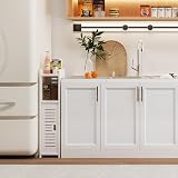 Dripex 4 Tier Bathroom Floor Cabinet Slim White 80H x 20D x 18W cm view 7