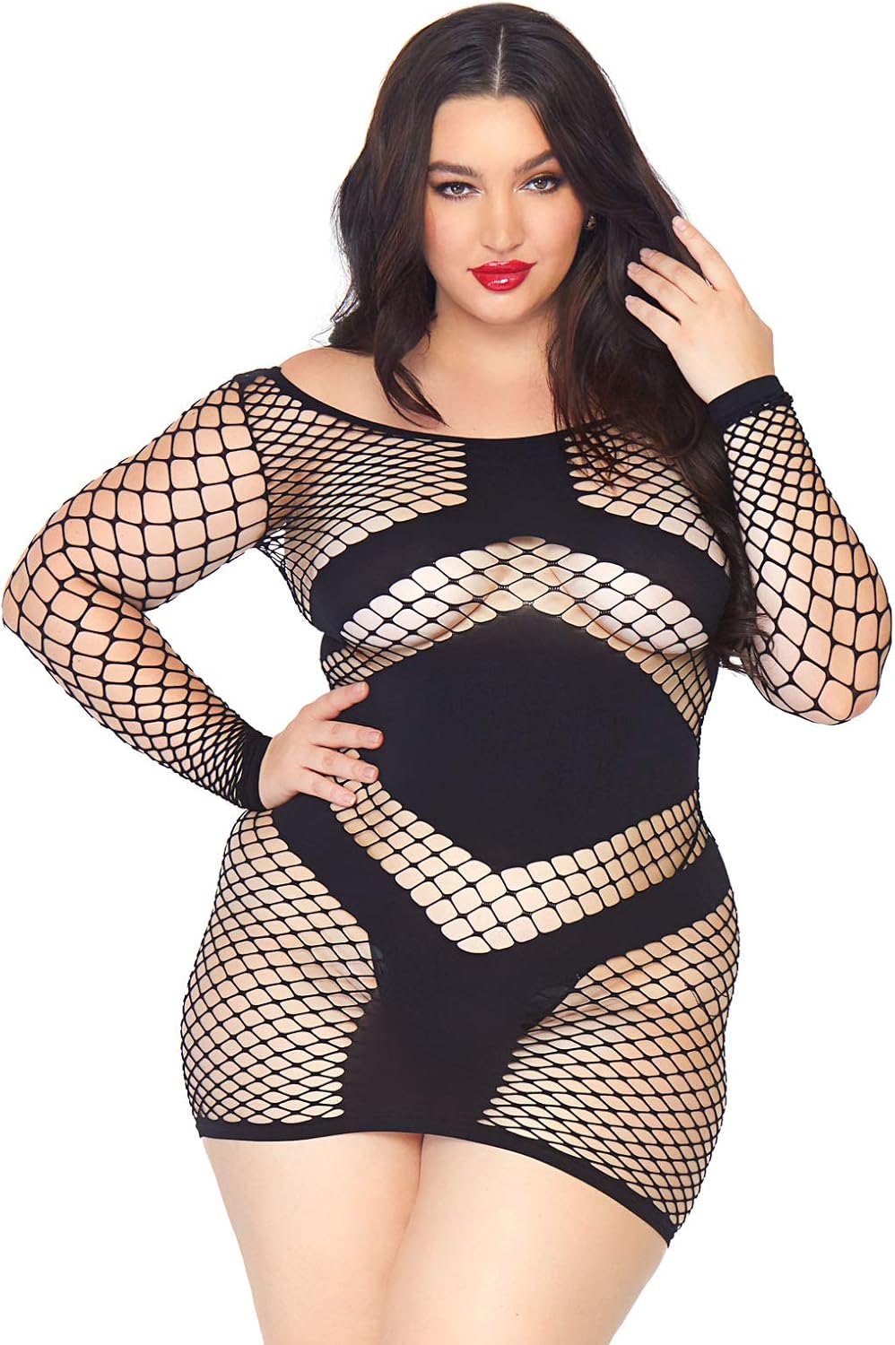 Leg Avenue Women's Plus Size Sexy Diamond Fish Mini Dress with