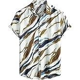 VATPAVE Mens Casual Hawaiian Floral Shirts Short Sleeve Button Down Tropical Shirts Beach Summer Shirts