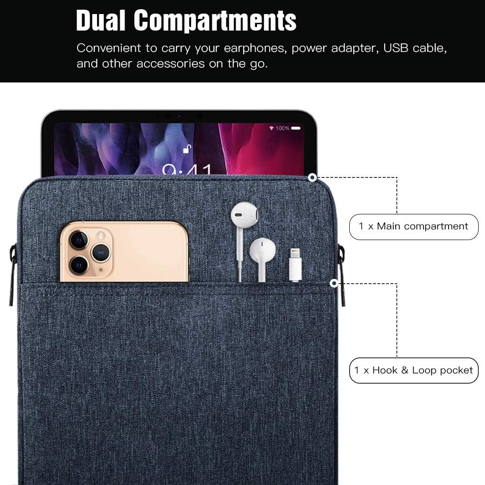 TiMOVO 9-11" Tablet Sleeve Bag for iPad 11-inch A16 2025, iPad 10.9"/10.2", Aa-Dusty Blue, 9-11 Inch - Image 4