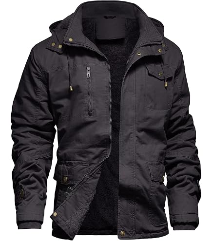 CHEXPEL Tactical Jackets for Men Military Winter Flannel Work