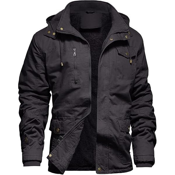 CHEXPEL Men's Winter Jackets with Removable Hood Fleece Lined