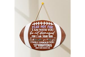 SFDHVCF Cool Football Wall Decor Christian Religious Bible Verse Decor Man Cave Room Home Decor Football Party Decorations Thanksgiving Christmas Birthday Gifts for Men Friend Coworkers
