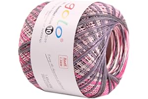 golo Crochet Thread Size 10 Cotton Crochet Yarn for Crochet (Silver Pink)6-D493