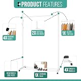 Klass Home Collection Portable Heavy Duty Clothes Rail with Storage Shelf White view 6