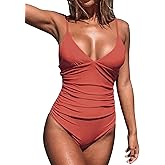 CUPSHE Women's One Piece Swimsuit Tummy Control V Neck Bathing Suits