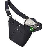 VADOO Anti-theft Sling Bag, RFID Blocking Crossbody Bag for Women and Men Lightweight Shoulder Chest for Travel Sport, Black 2.0, Large