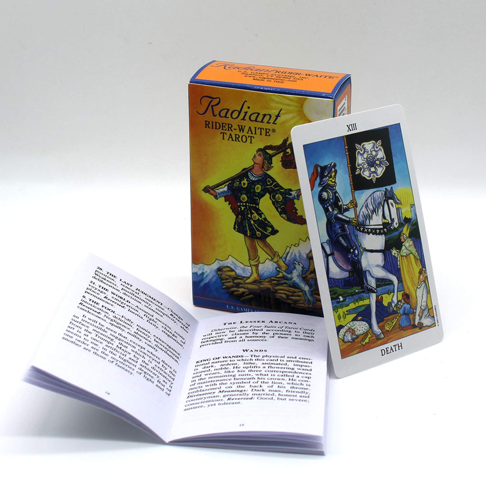 Radiant Rider Waite Tarot Cards Deck Big Standard Size In Full English Version With Printed Guide Book Fortune Telling Fate Forecasting Cards Game