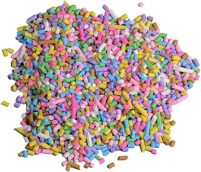 Loriver DIY Colorful Fake Polymer Clay Candy Sweets Simulation Sugar Sprinkles Decorations for Phone Shell Decor, 10g