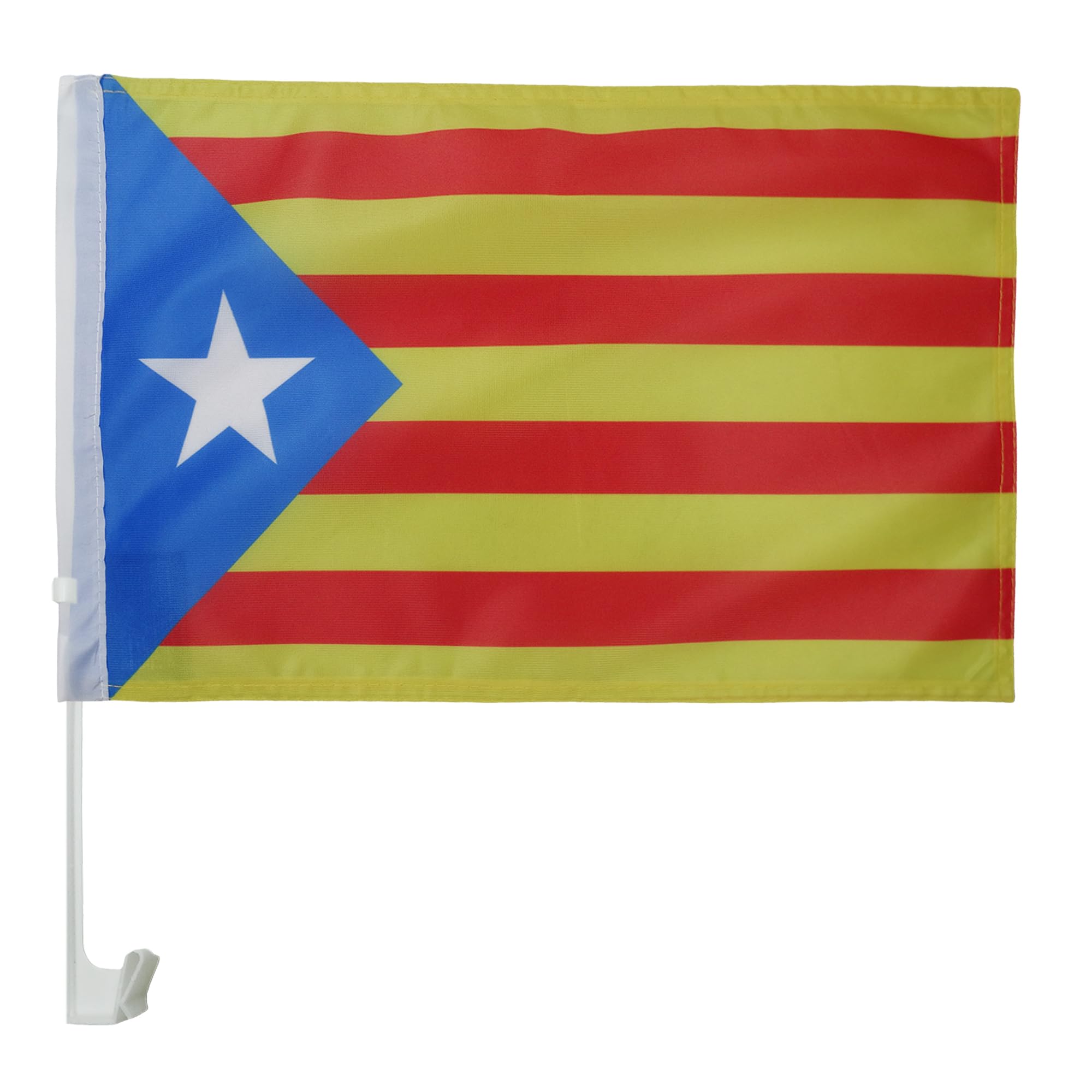 Catalonia Estelada Blava Car Flag 18'' x 12'' - Independentist Catalan Car flags 30 x 45cm - Banner 18x12 INCHES PLASTIC STICK - AZ FLAG