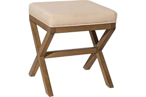 Hillsdale Somerset Backless Wood Vanity Stool for Makeup Room or Bathroom, Dark Driftwood