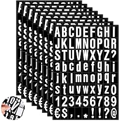 8 Sheets Self-Adhesive Vinyl Letters Numbers