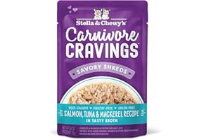 Stella & Chewy's Carnivore Cravings Wet Cat Food - Premium Pouches - Grain Free, High Protein Salmon, Tuna & Mackerel - Perfect For Picky Eaters - Complete Meal or Topper (2.8 oz, 24 Pack)