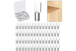 LONLYEAGLE 60 Pieces 5mm Shelf Pegs , Spoon Shaped Shelf Pins for Shelves, Kitchen Cabinet Shelf, Bookshelf, Closet and Furniture, Nickel Plated Shelf Holders Support Pegs