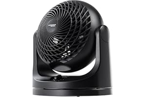 IRIS OHYAMA IRIS USA WOOZOO Desk Fan, Oscillating Table Air Circulator, 3 Speeds, 52ft Max Air Distance, 112° Adjustable Tilt, Quiet Motor, Small Fan for Bedroom, Office, Dorm, Black