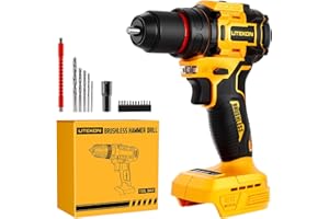 LITEKON Electric Power Drill 2500RPM Compatible with 𝗗𝗘-𝗪𝗔𝗟𝗧 20V Max Battery (No Battery), 1/2-inch Hammer Drill with Complete Kit, Variable Speed