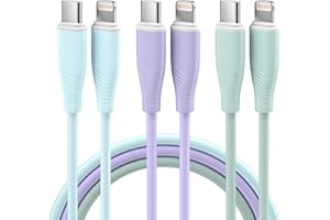 MenoSupp USB C to Lightning Cable 3 Pack 6 FT iPhone Charger Fast Charging Cord Type C to Lightning Cable Compatible with iPhone 14/13/12/11/XS/XR/X/8/iPad and More