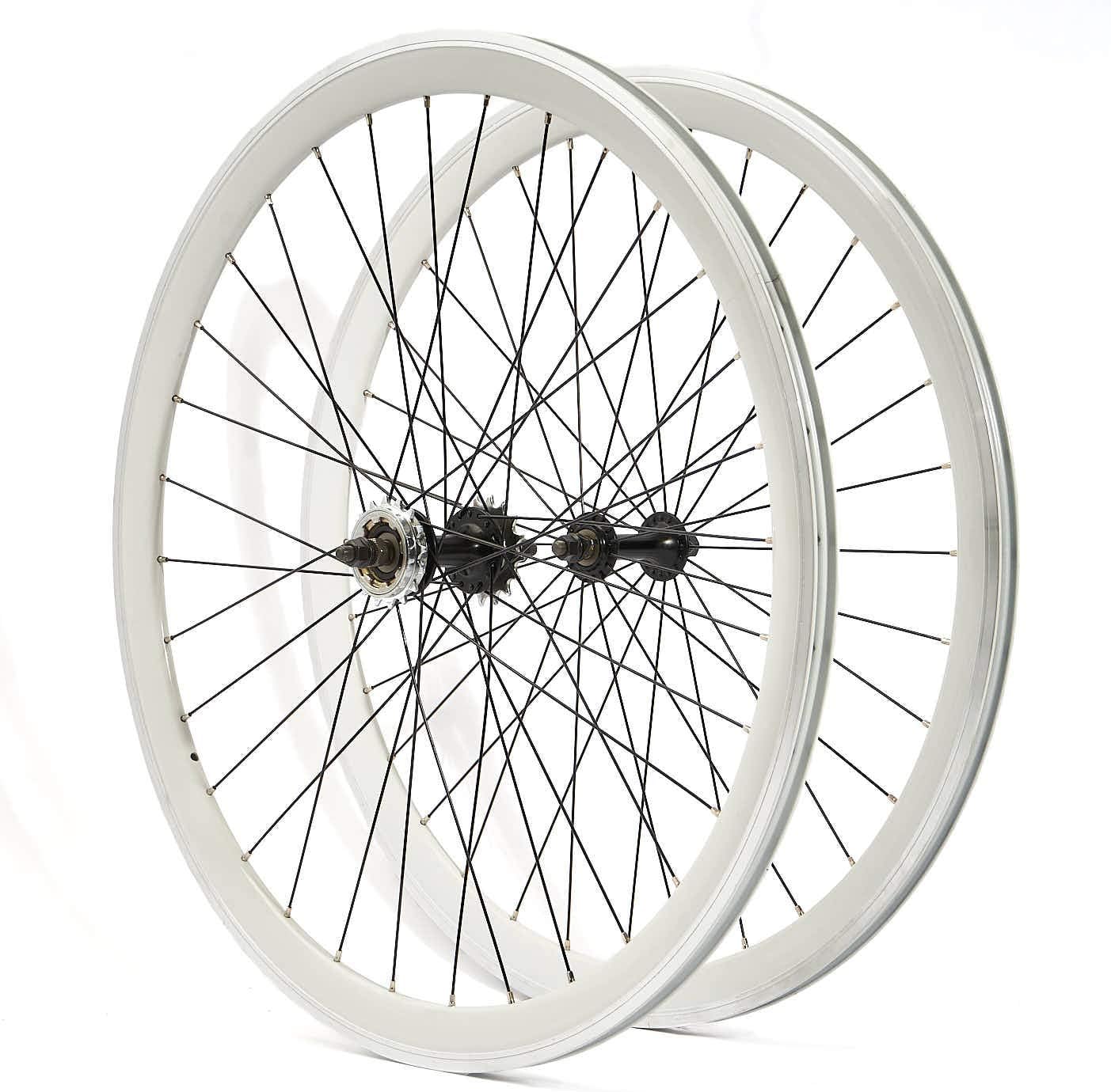 Ruota Anteriore Fissa PRO+ 700C In Alluminio, 36 Raggi, Sgancio Rapido, Argento