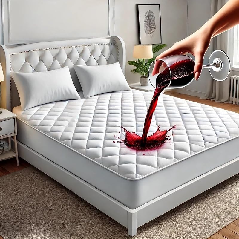 PLANETOID Quilted Waterproof Mattress Protector Super King 182x200 40cm