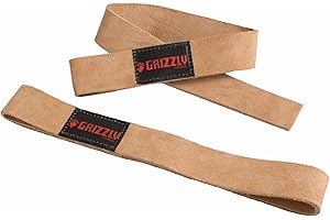 Grizzly Fitness 1.5" Premium Genuine Leather Lifting Wrist Straps for Men and Women | Sold in Pairs | One Size