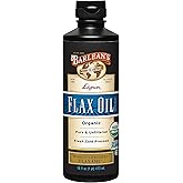 Barlean's Organic Lignan Omega 3 Flaxseed Oil Liquid Supplement for Men and Women, Cold Press Flax Seeds, 7230mg ALA Fatty Acid, Vegan and Gluten Free, 16 oz
