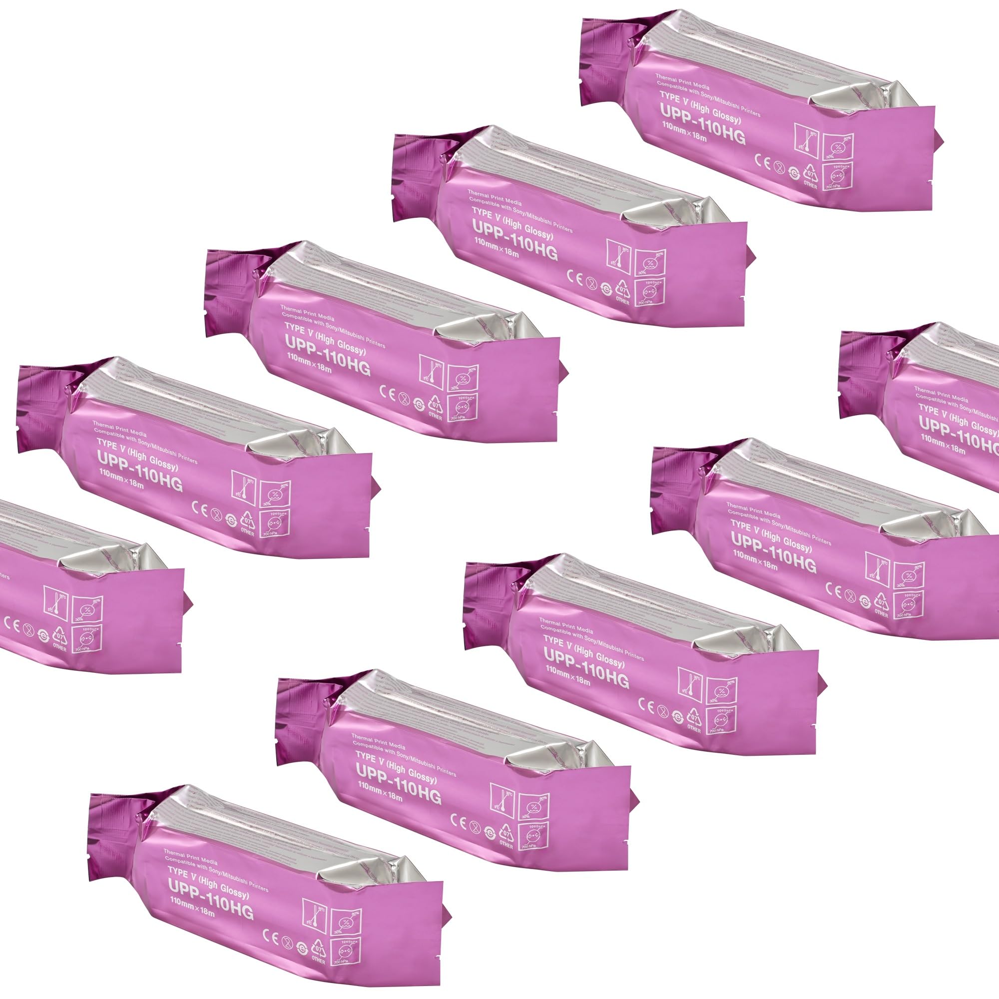 Ultrasound Paper 10 Rolls,Thermal Print Media upp 110 high Gloss Film