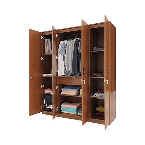 Zuari Four Door Wardrobe Natural Finish Brown Amazon In Home