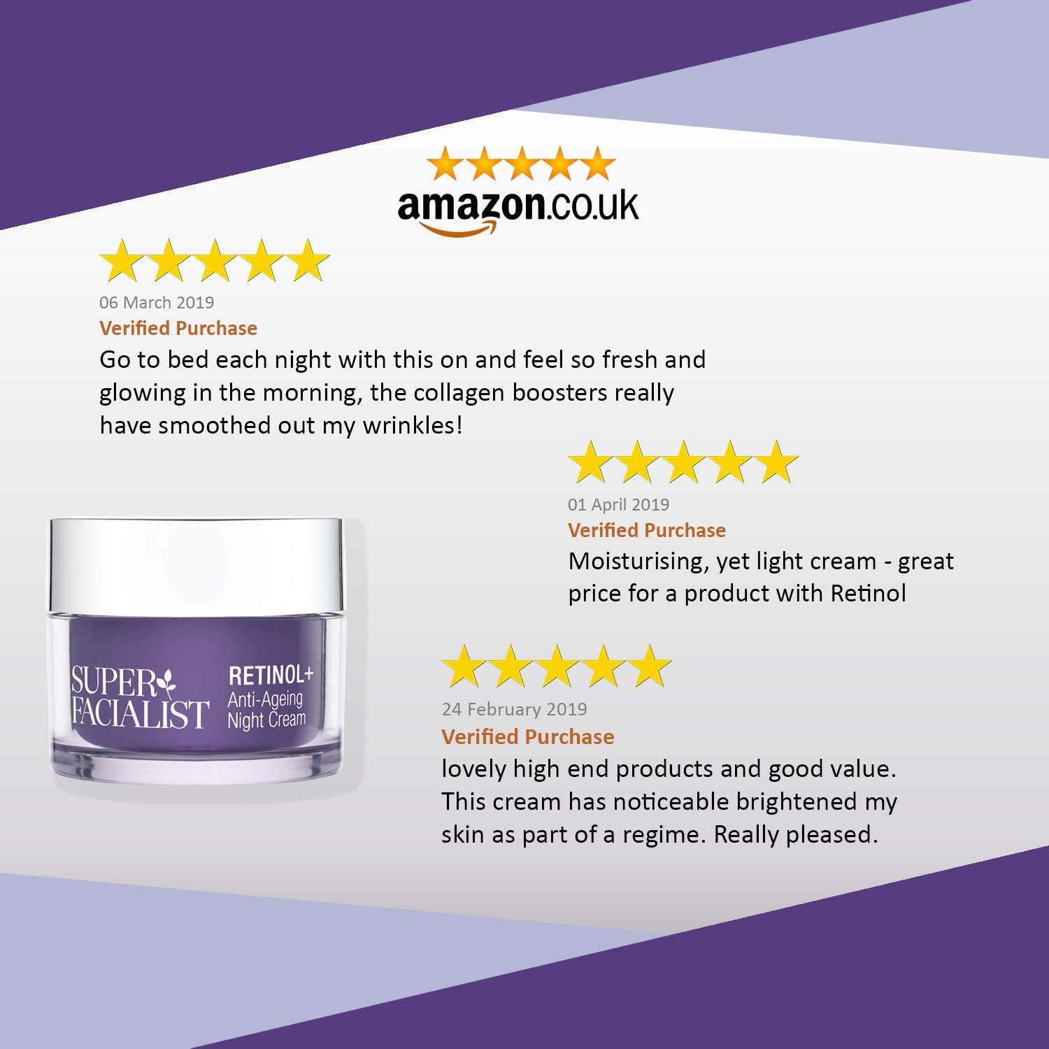 Super Facialist Retinol+ Anti-Ageing Night Cream, Face Cream with Retinol & Hyaluronic Acid for Fine Lines & Wrinkles - Image 3