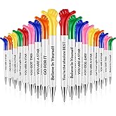 Geyee 60 Pieces Thumbs up Pens Bulk Affirmation Inspirational Quotes Motivational Messages Pens Fun Cute Employee Appreciation Gifts Bulk Encouraging Presents for Party(Classic)