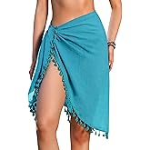Rossopesca Beach Sarong Cover Up Wraps for Women Swimsuit Coverups Tassels Bikini Short Skirts for Swimwear