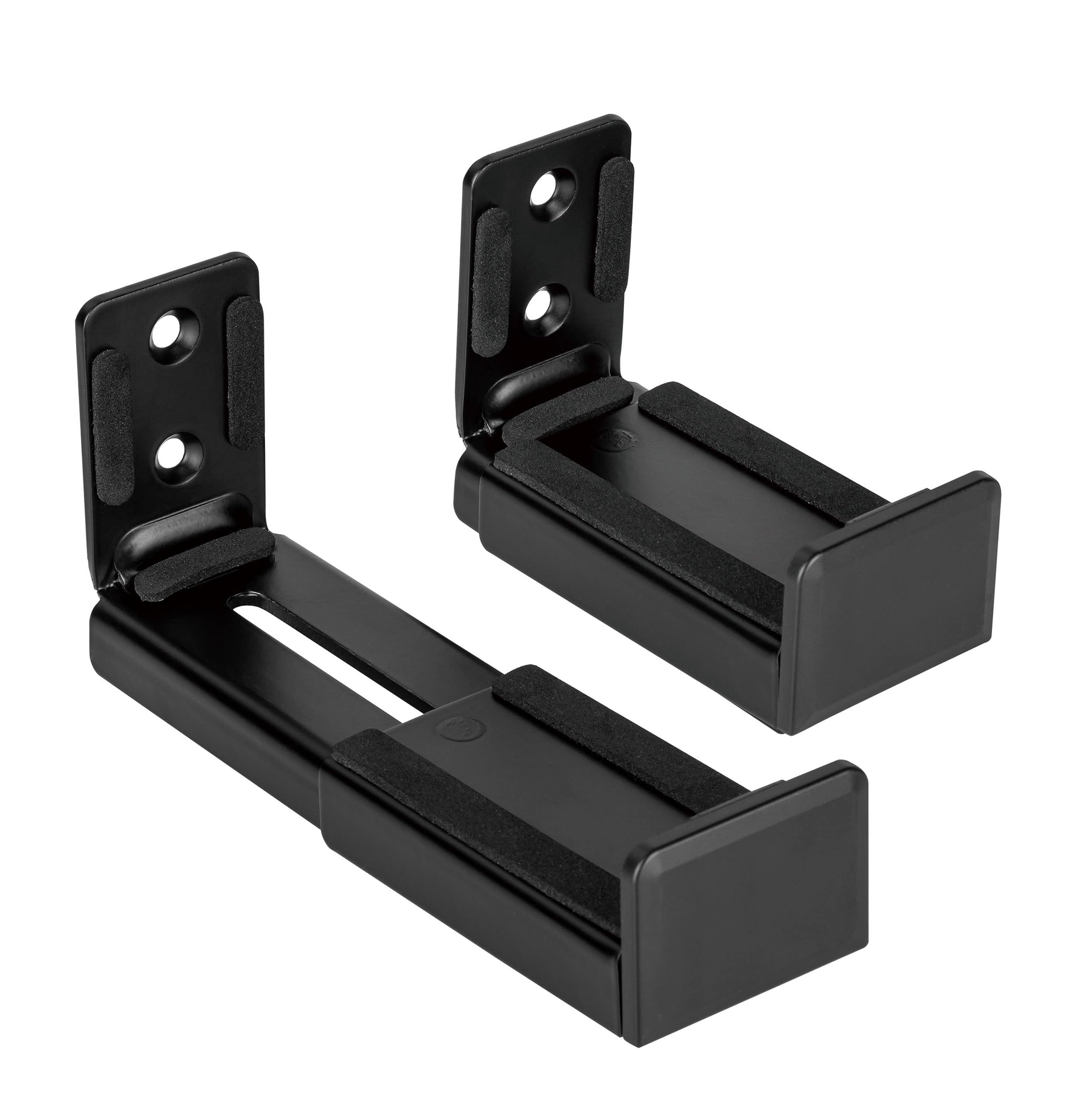 RICOO Sound Bar Bracket, LH067 Premium Universal Soundbar Mount for Wall, Ideal Sound Bar Wall Mount Below or Above TV, Sturdy Soundbar Stand, 1 pair (2 pieces), Black