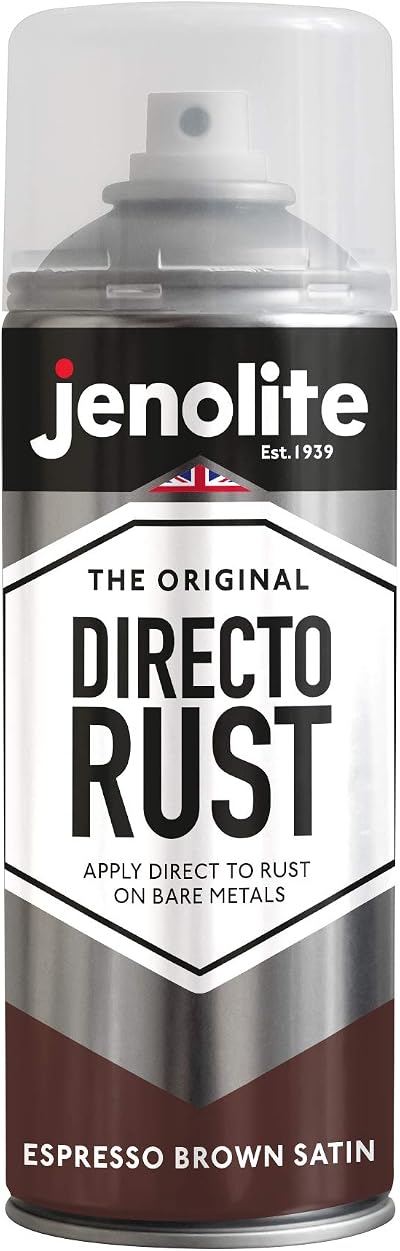 Jenolite Directorust Spray Paint Satin Espresso Brown 400ml Rust Metal