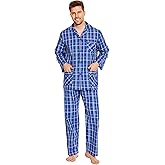 amaxer cotton pajama set for men 100% cotton pajamas soft PJS