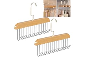 Rairsky Bra Hangers for Closet Organizer, 2 Pack Space Saving Hangers, Wood Tank Top Hooks, Capacity Bra Hanger, Foldable Han