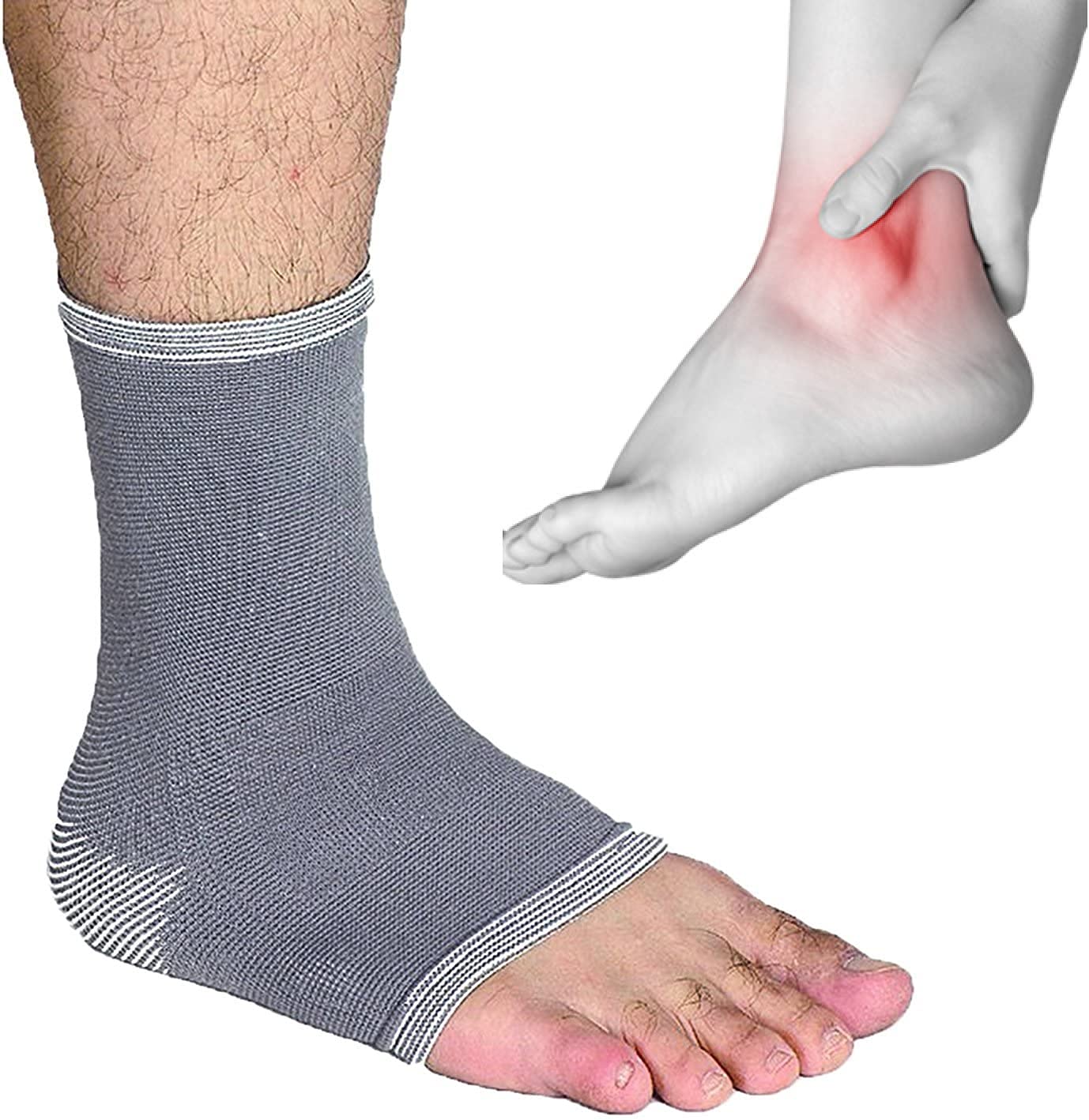 Solace Care New Advance Adjustable Elastic Ankle Support Foot Sleeve - Weak Sore Ankles Pain Stabilisation Brace/Wrap/Support for Injured Ankles - Sub-Acute Ankle Sprains, Edema & Arthritis (M)