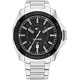 Tommy Hilfiger Men's 3H Quartz Watch - Premium Fashion Timepiece with Durable Silicone - Water Resistant Up to 5 ATM/50 Meters | 49mm (Model 1792135)