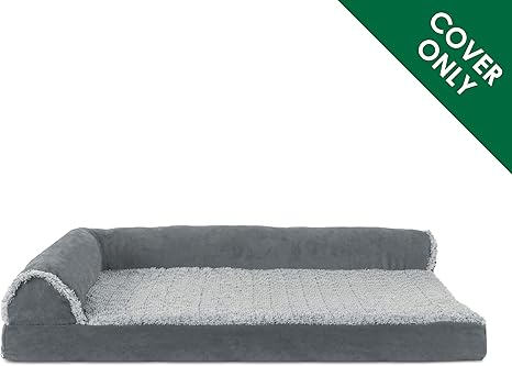 Amazon Com Furhaven Pet Dog Bed Cover Two Tone Plush Faux Fur