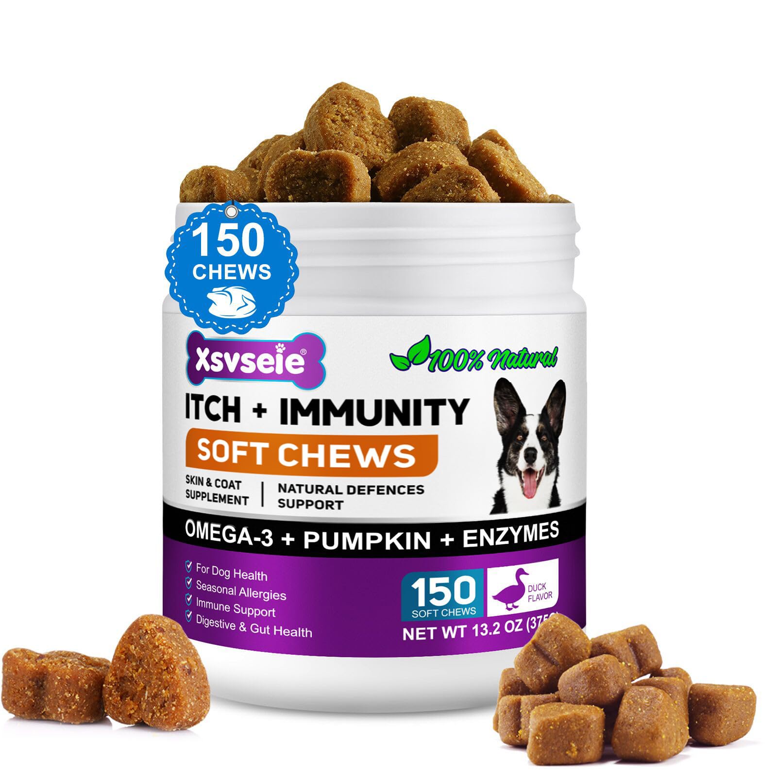 Dog Allergy Relief,Itchy Dog Skin Relief Chews,Allergy Relief Immune Chews,Stop Excessive Itching, Redness, Scratching, And Paw Chewing And Relieve Seasonal Allergies