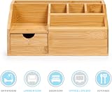 woodluv Desk Organiser Bamboo 24.5 x 15 x 11cm Multi-Functional Tidy view 2
