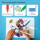 ARTISTRO 2 White Acrylic Paint Pens Dual Tip Brush Fine for Fabric Rock view 2