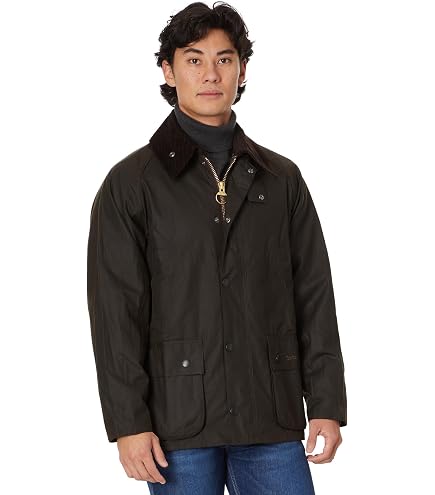 Barbour Men's Classic Bedale Waxed Cotton Jacket 36 Olive at